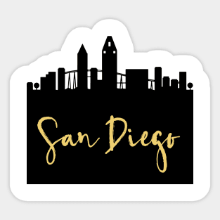 SAN DIEGO CALIFORNIA DESIGNER SILHOUETTE SKYLINE ART Sticker